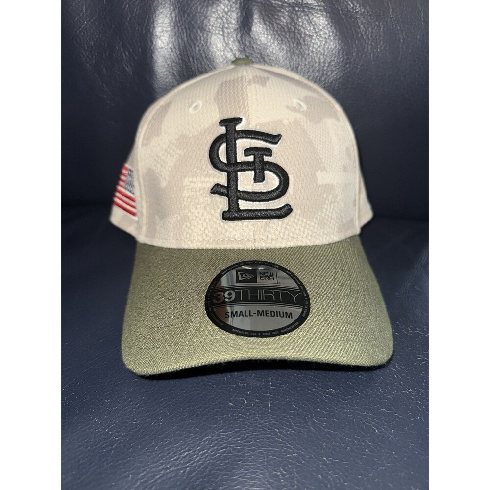 St. Louis Cardinals MLB 2025 Armed Forces Day Flex-Fit Hat ~Beige/ Olive S/M